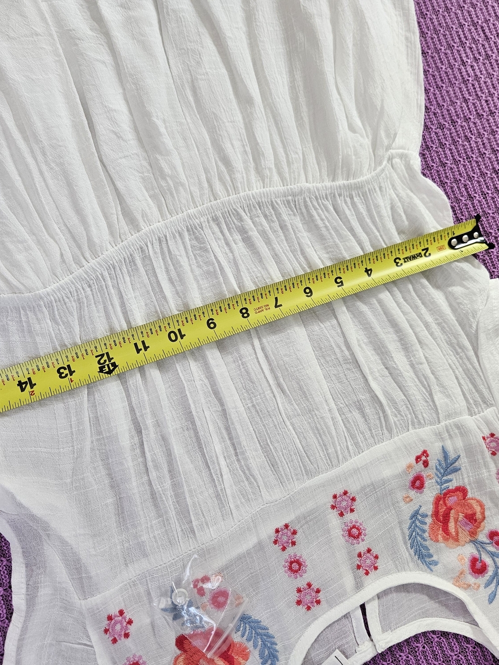 mine White Embroidered Flutter-Sleeve Mini Dress - Picture 5 of 10